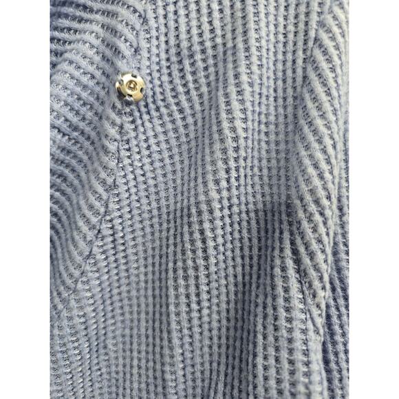 Chicos Cardigan Sweater Medium Pockets Waffle Knit Textured Wrap Normcore Office - Picture 12 of 12